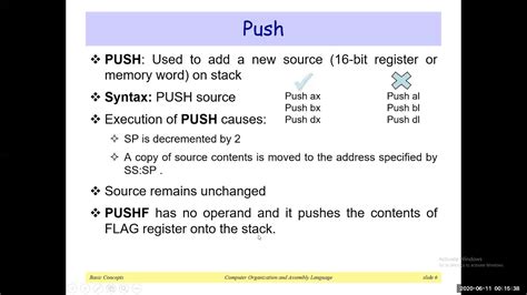of these steps will not make any changes to the stackd. . Push and pop in assembly language example